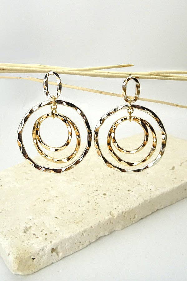 HAMMERED CIRCLE DROP EAR | 31E23109