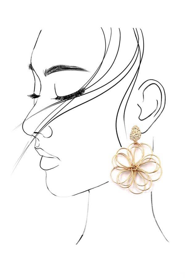 ENTWINED MATTE FLOWER DANGLE EARRINGS