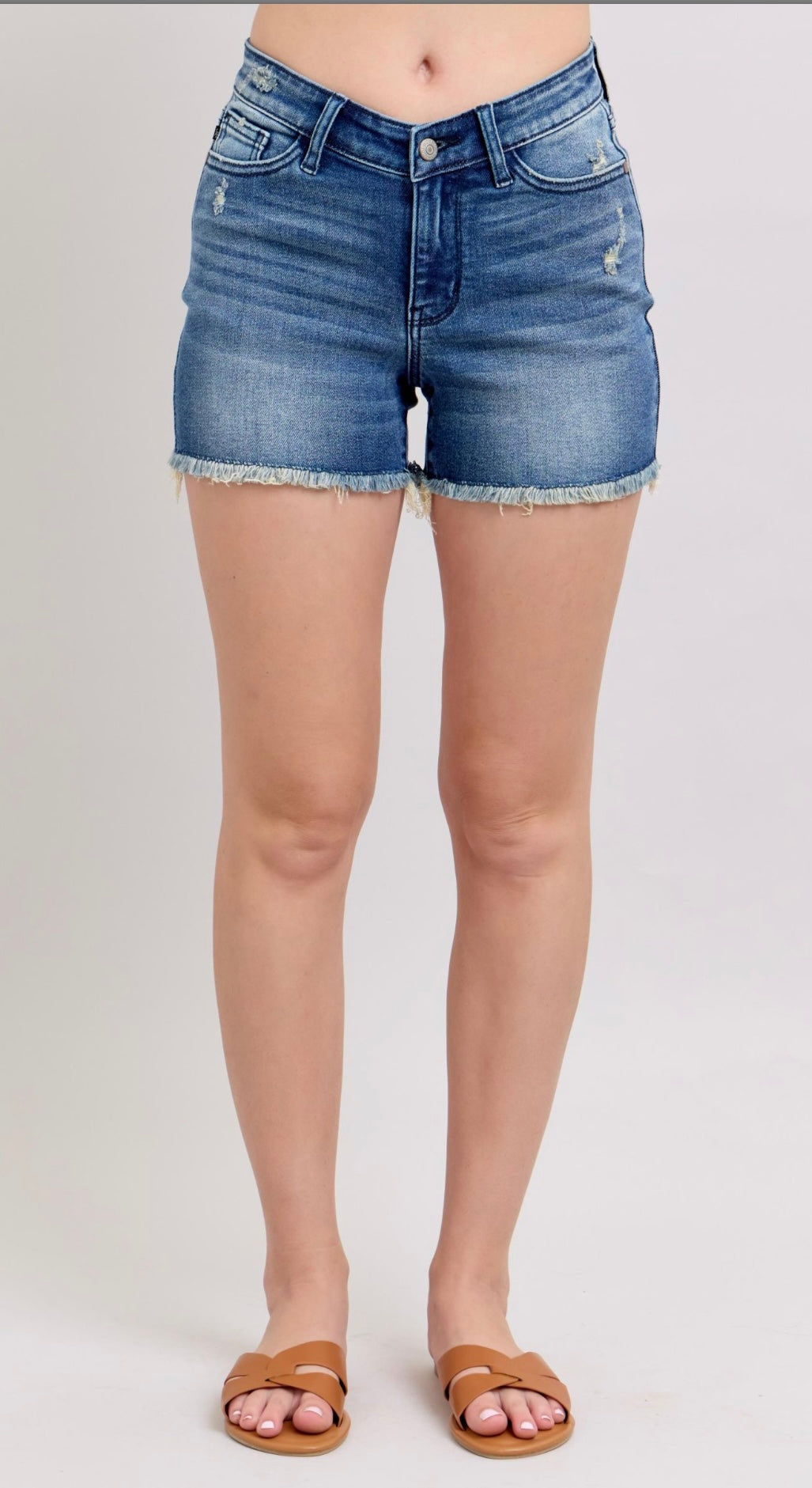 Judy Blue HIGH WAIST V-FRONT Shorts w/ shield pocket
