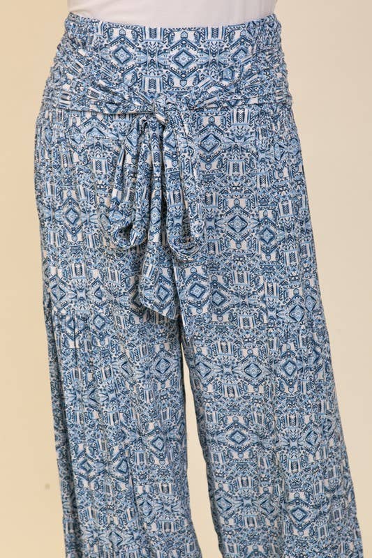 Boho Gypsy Print Wide Leg Pants