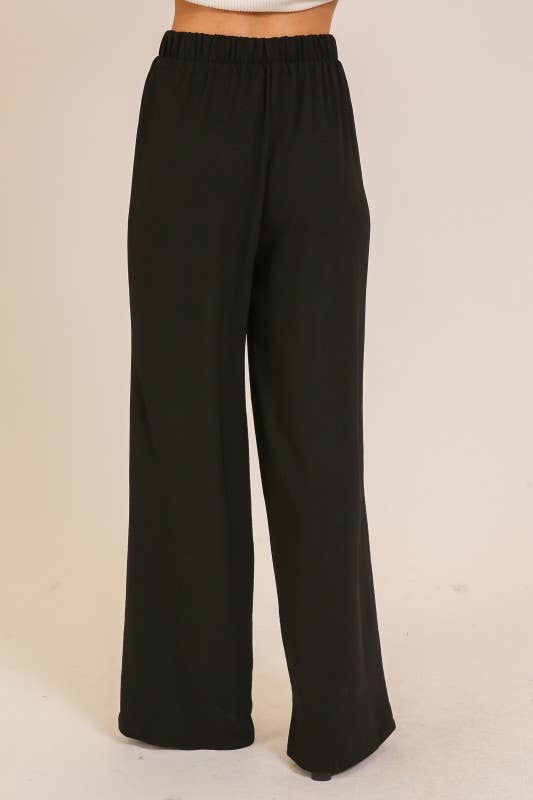Scarlet Lace-Panel Wide Leg Pants