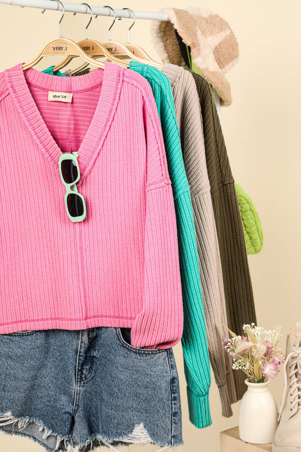 Casual Comfy Soft V-Neck Knit Top