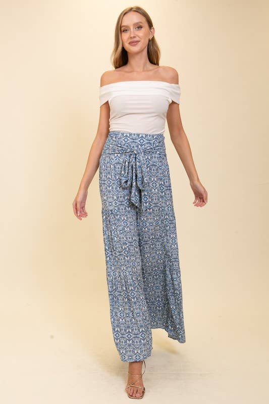Boho Gypsy Print Wide Leg Pants