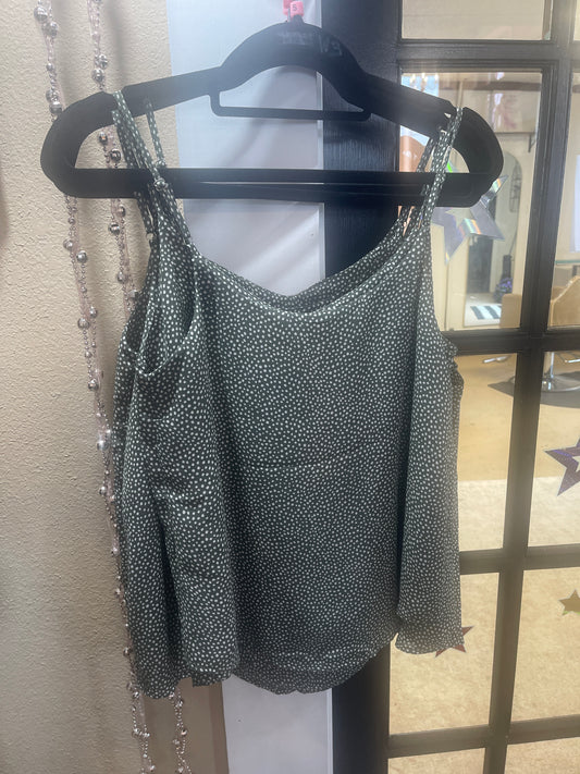 vneck dot woven top