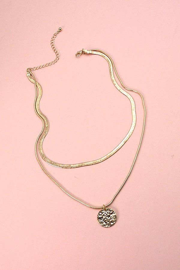 DOUBLE SNAKE CHAIN WITH COIN NECKLACE | 52N2101701