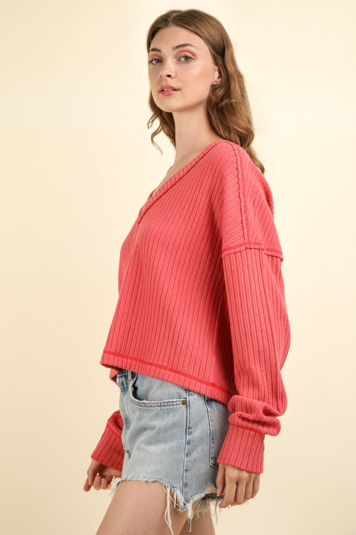 Casual Comfy Soft V-Neck Knit Top