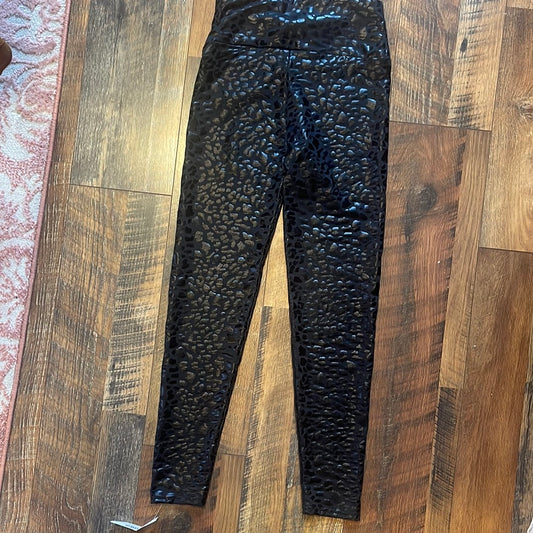 Black shiny leopard leggings