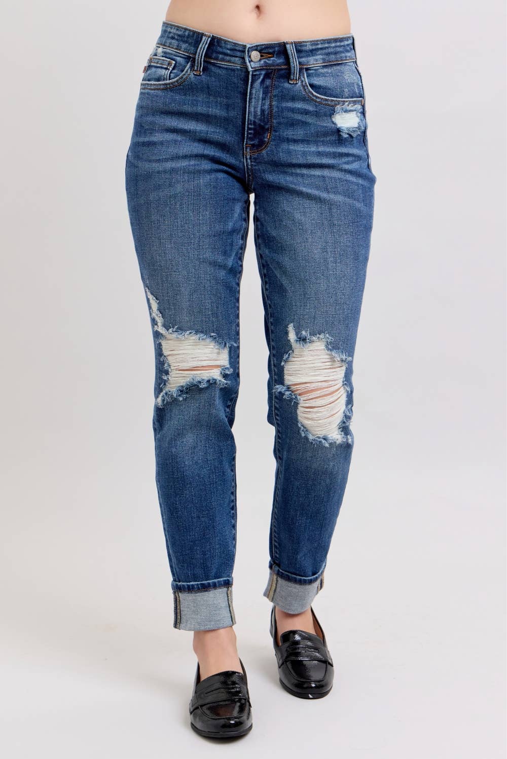 JB- MR BF Fit w/Destroy, Yoke PK & Faux Selvedge Cuff