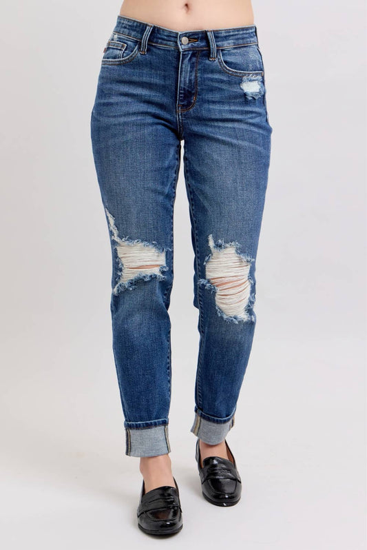 JB- MR BF Fit w/Destroy, Yoke PK & Faux Selvedge Cuff
