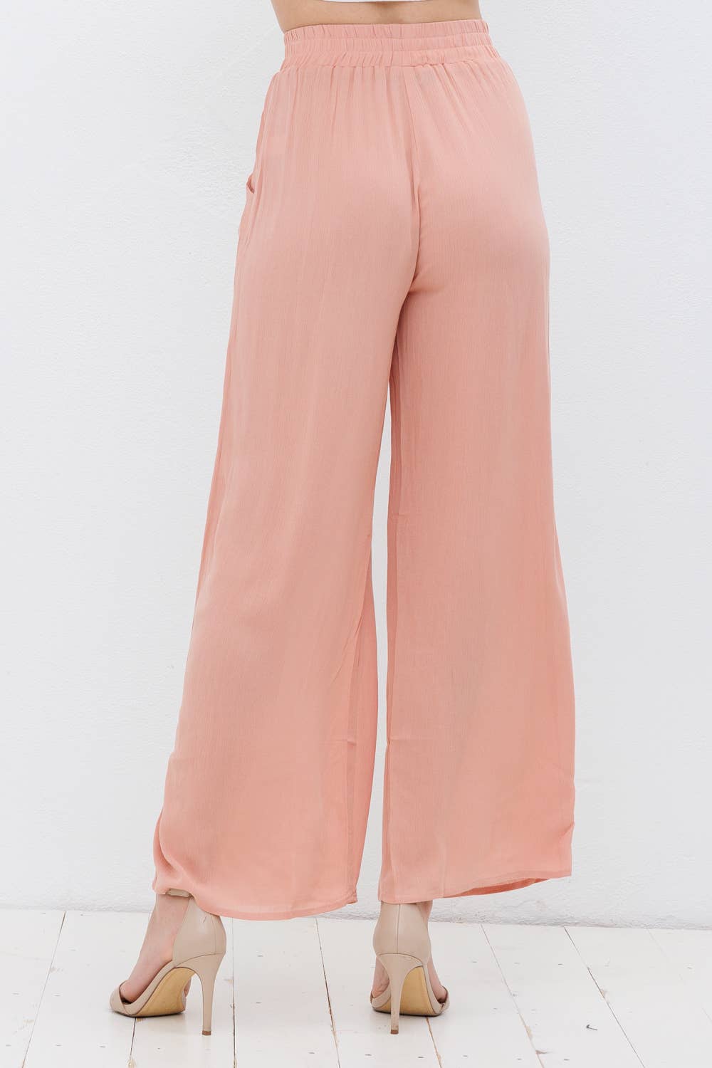 70035P - RAYON PALAZZO PANTS WITH ELASTIC WAIST