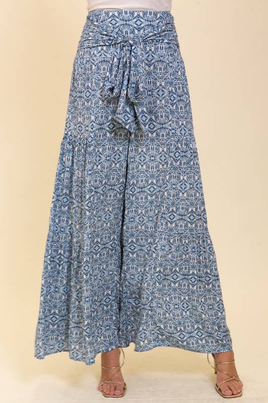 Boho Gypsy Print Wide Leg Pants