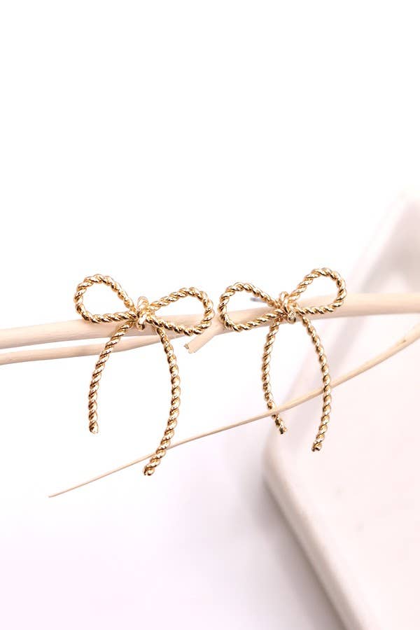 ROPE BOW DESIGN STUD EARRINGS | 10E3063007