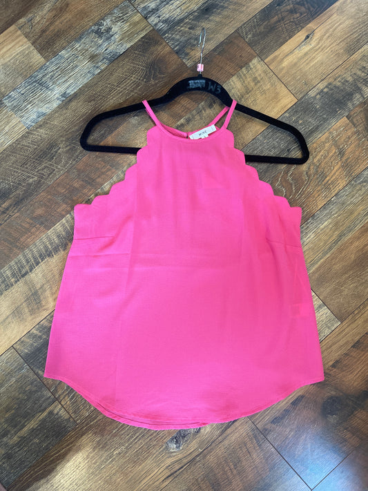 solid scallop halter top