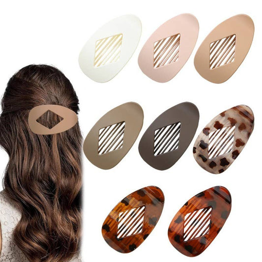 Jumbo Lay Flat Oval Hair Claw Clips