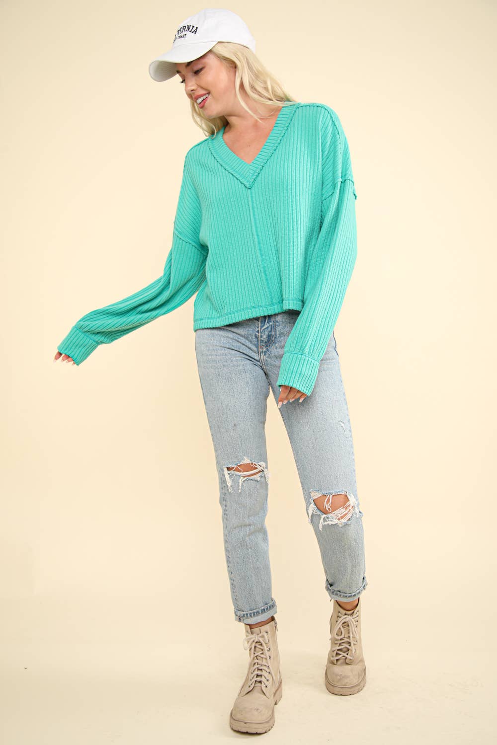 Casual Comfy Soft V-Neck Knit Top