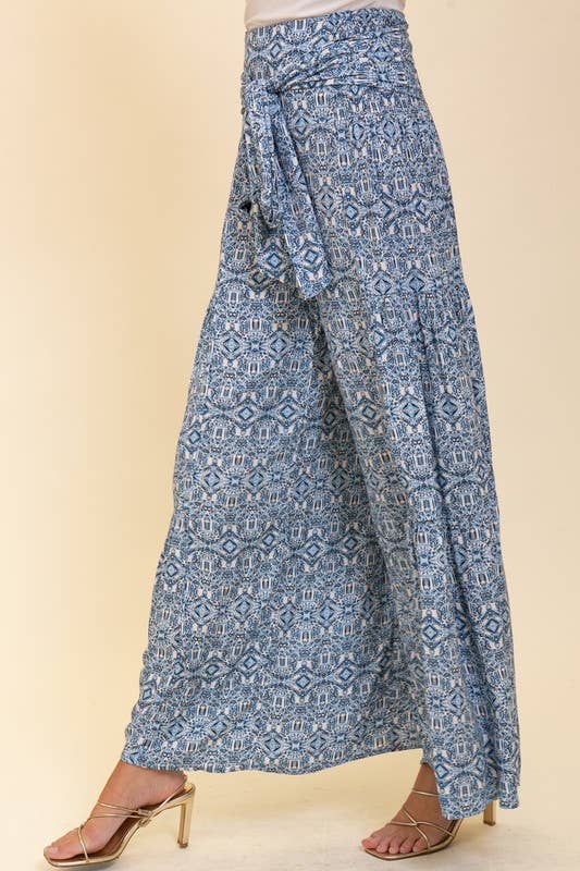Boho Gypsy Print Wide Leg Pants
