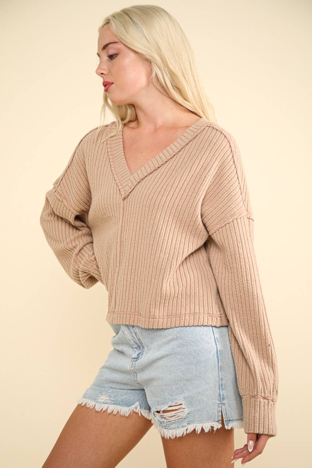 Casual Comfy Soft V-Neck Knit Top