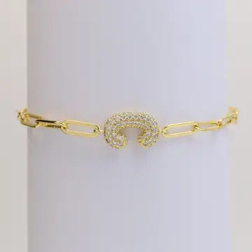 Initial Bubble Balloon Bracelet Gold Filled