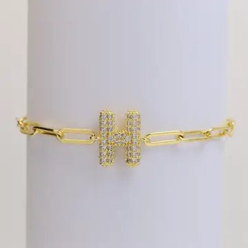 Initial Bubble Balloon Bracelet Gold Filled