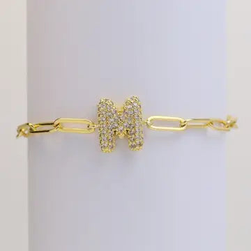 Initial Bubble Balloon Bracelet Gold Filled