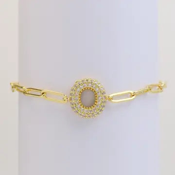 Initial Bubble Balloon Bracelet Gold Filled