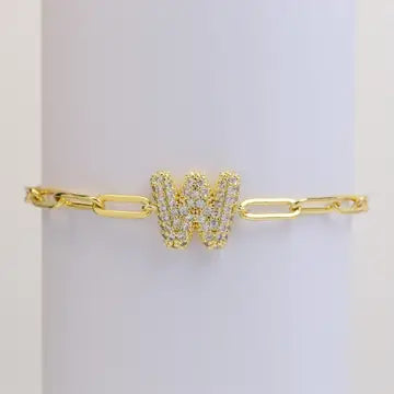 Initial Bubble Balloon Bracelet Gold Filled