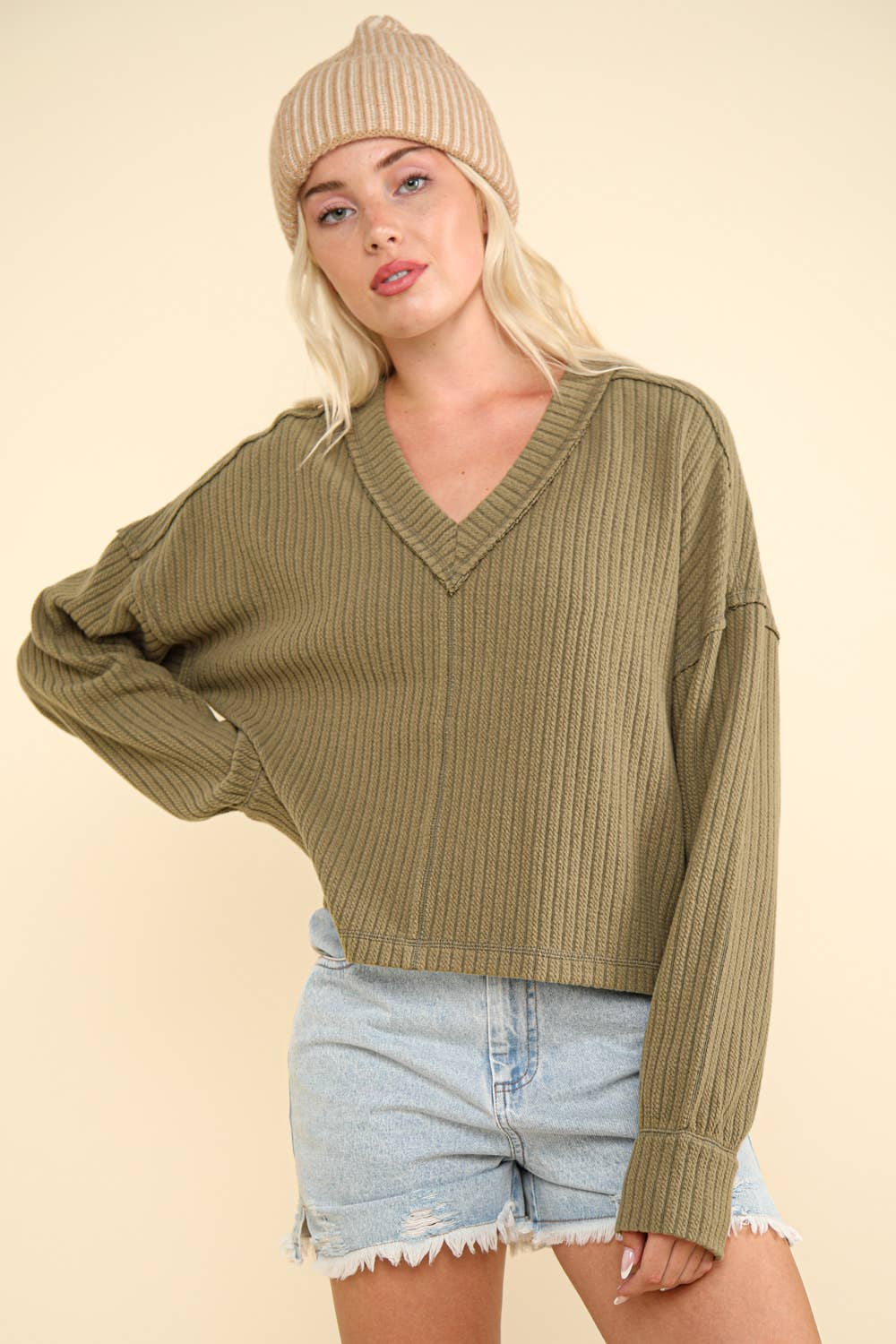 Casual Comfy Soft V-Neck Knit Top