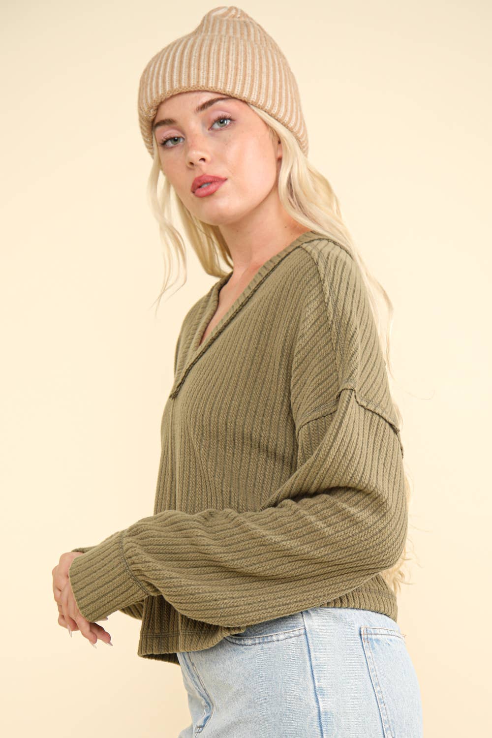 Casual Comfy Soft V-Neck Knit Top