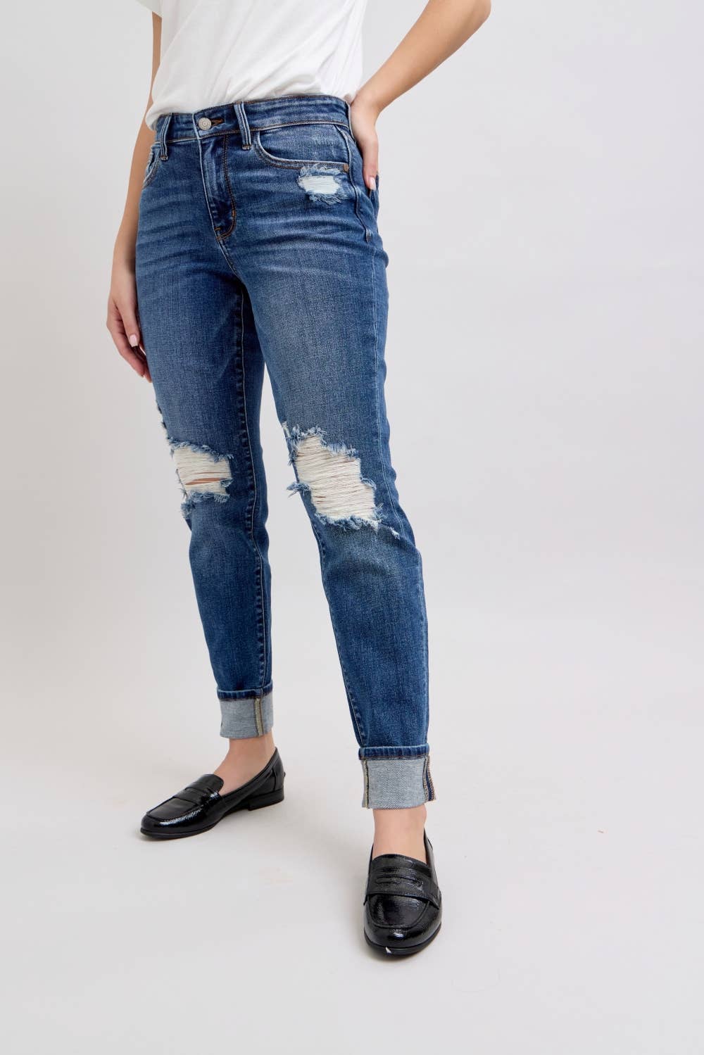 JB- MR BF Fit w/Destroy, Yoke PK & Faux Selvedge Cuff
