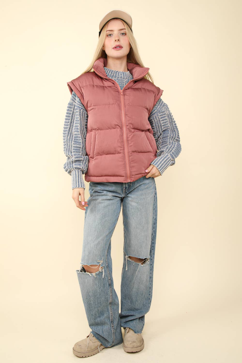 High Neck Casual Comfy Puffer Vest